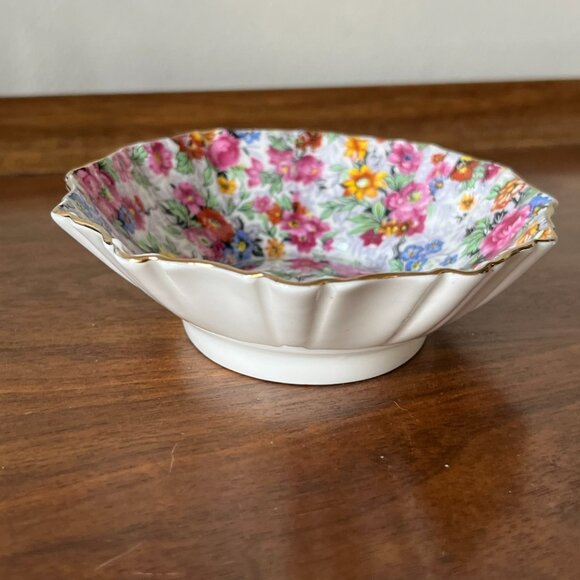 Royal Albert "Rose Chintz" Oval Sweetmeat Dish Nuts Candy Bone China England - Picture 8 of 10